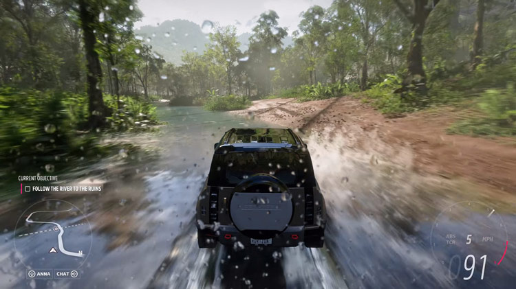 land rover defender water river rainforest off road